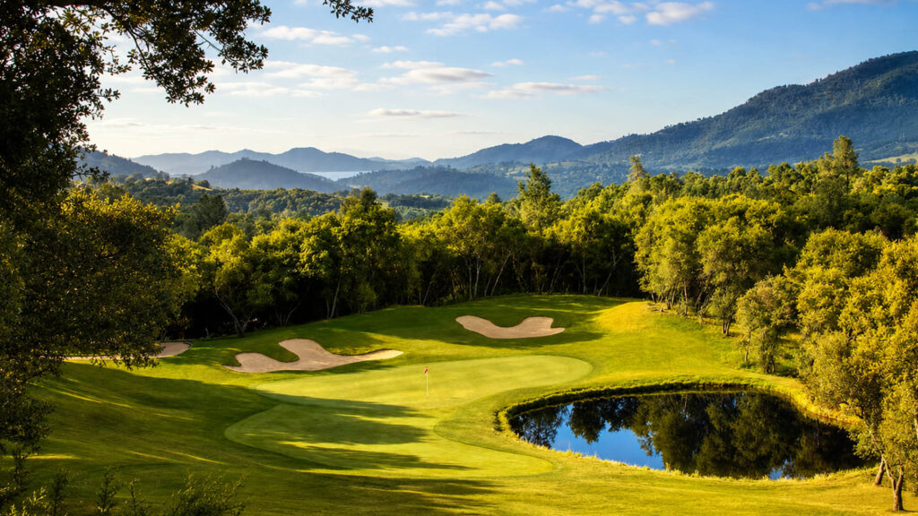 Course shot surrounded by the Sierra Foothills.