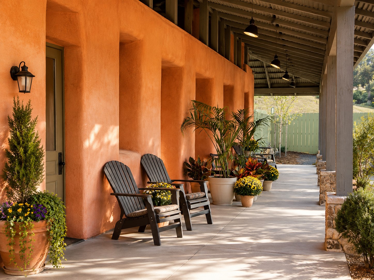 Greenhorn Creek Golf Resort lodging at The Caddyshack- front porch